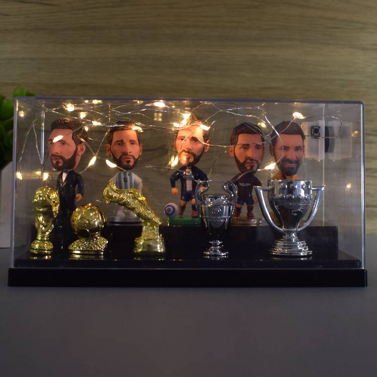 5 Messi+5 trophy+lighting+display box