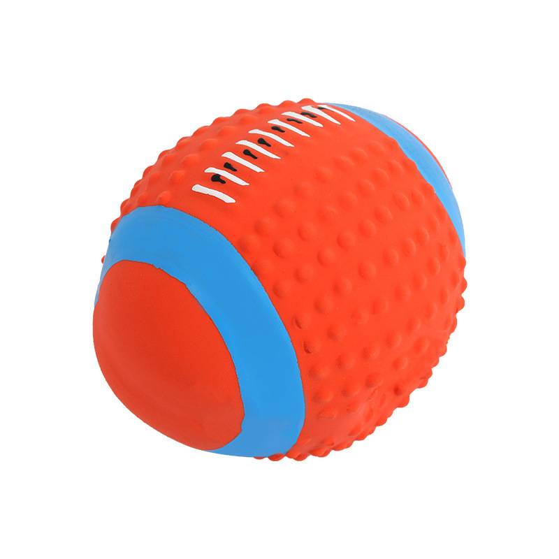 Dog latex vocal toy grinding teeth, biting bite, embarrassed rugby football small canine teddy training pet supplies