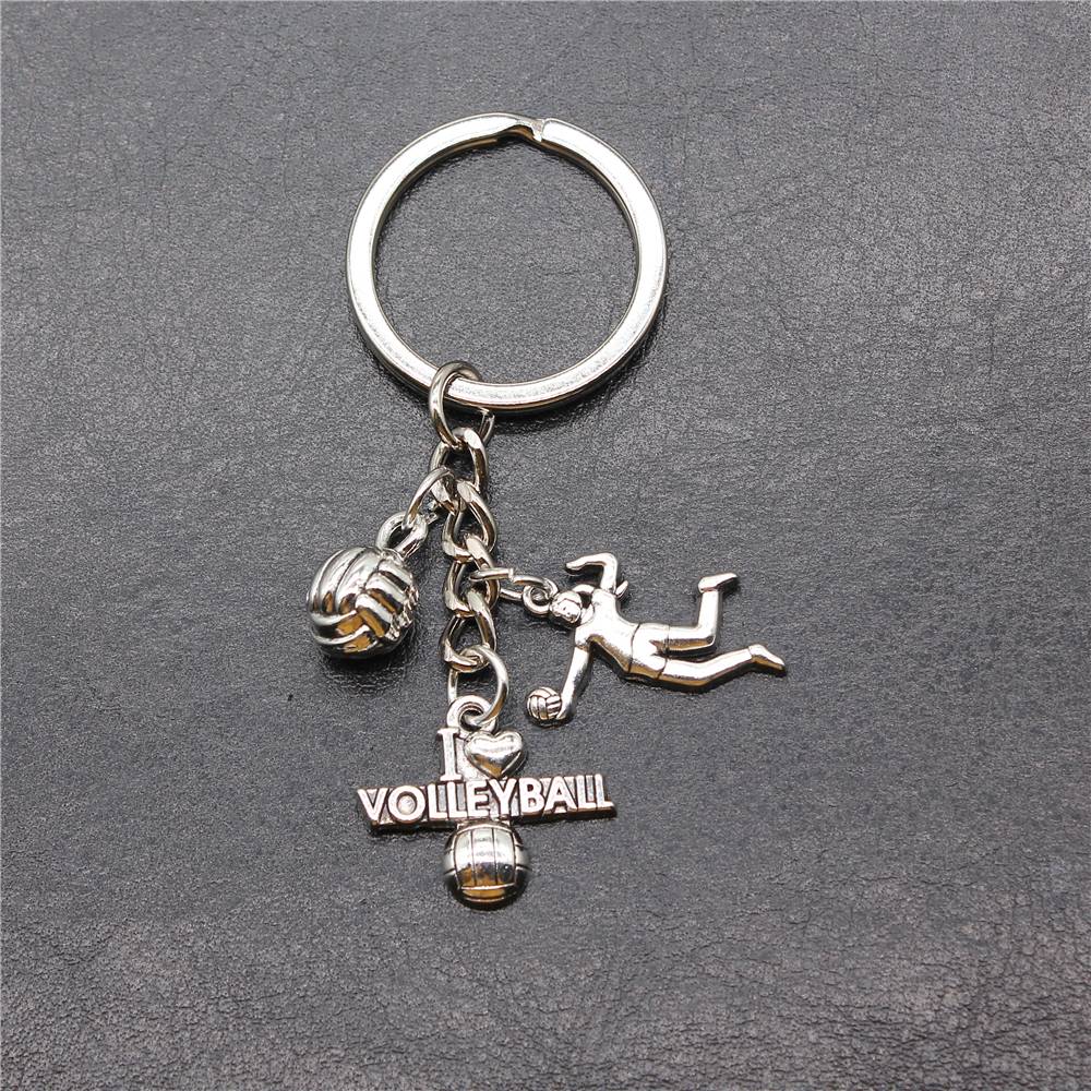 Creative gift sports style volleyball basketball football baseball rugby personalized keychain