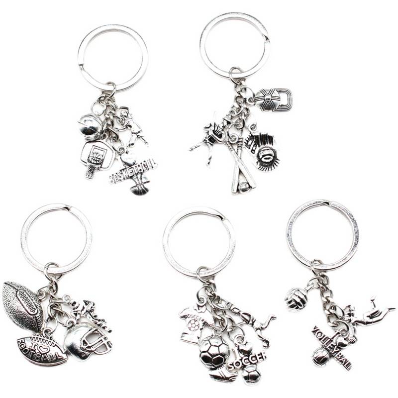 Creative gift sports style volleyball basketball football baseball rugby personalized keychain