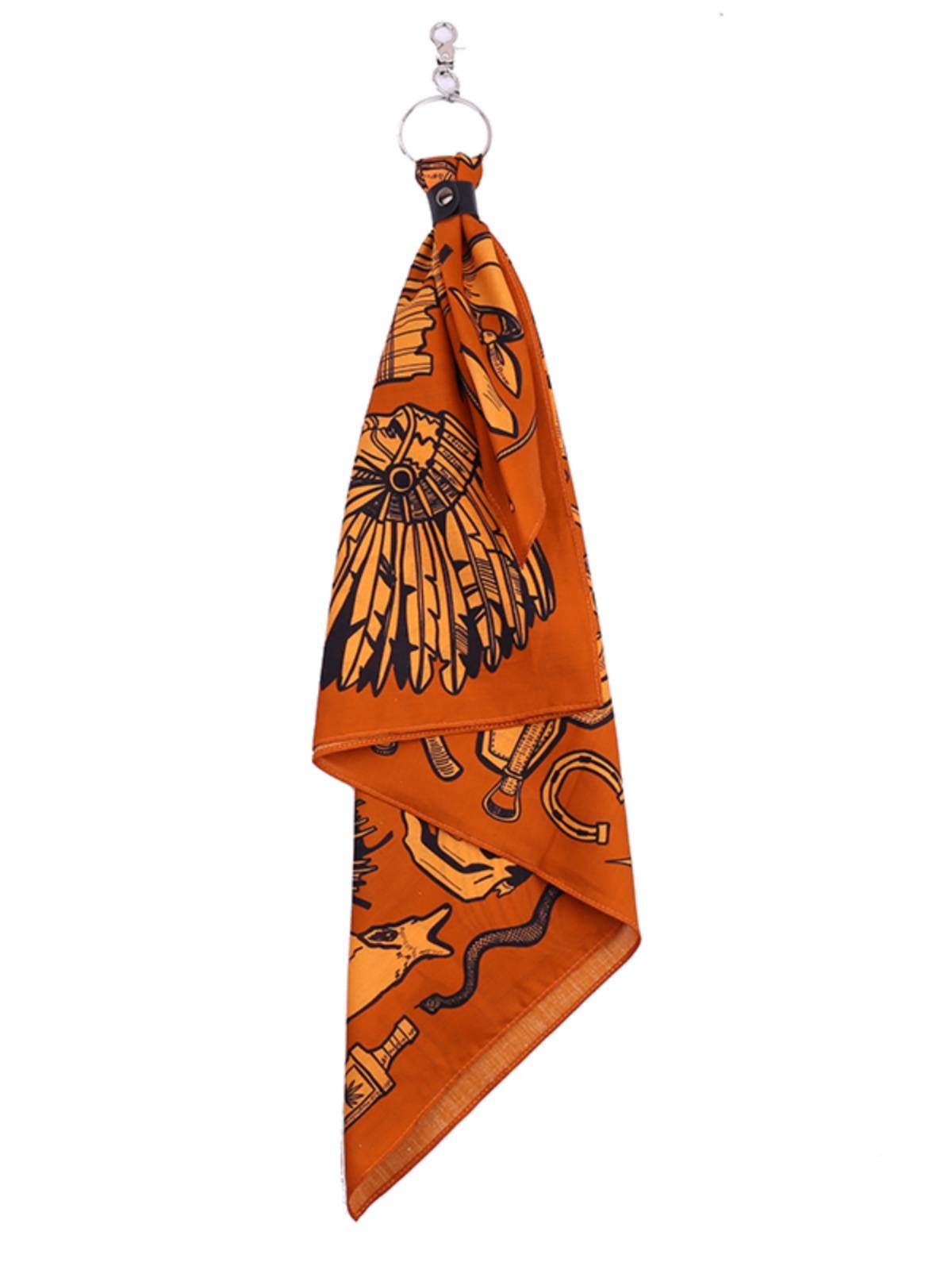 Western U.S. denim cotton cotton square scarf retro orange Amea Khaka scarf head scarf hip -hop street dance bandana