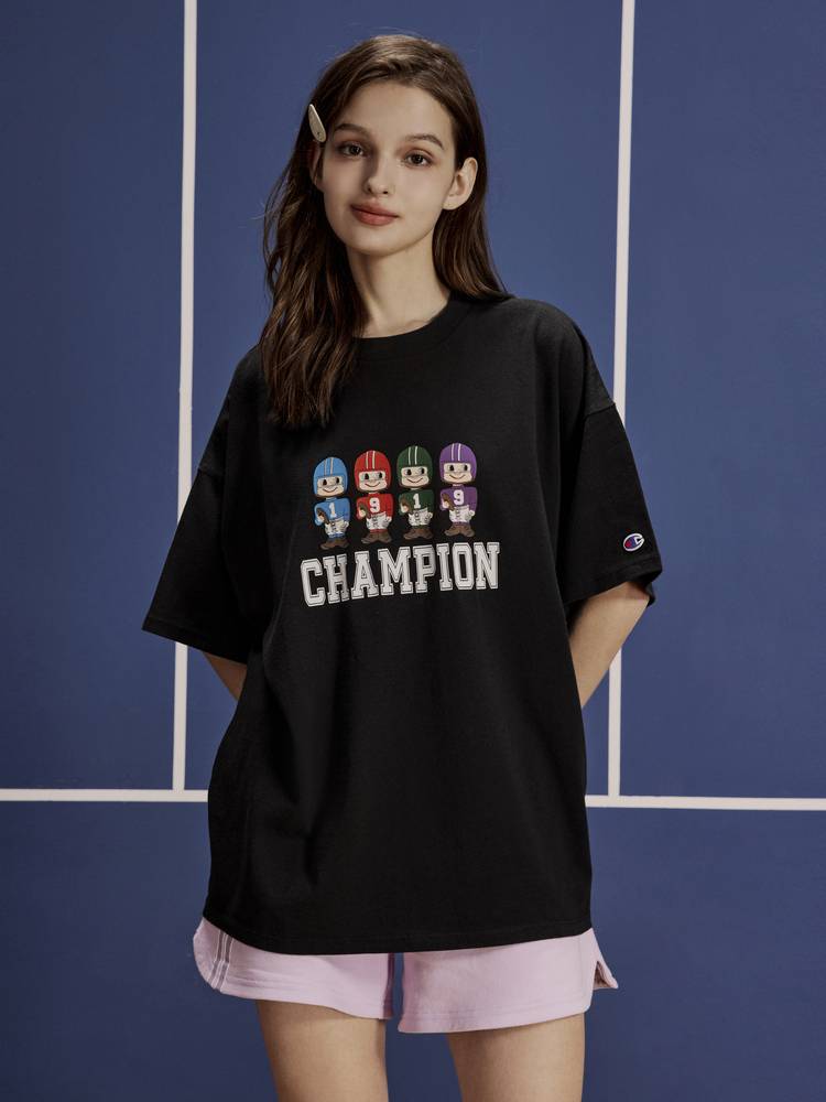 Champion Champions T -shirt Female 24 Summer New Cotton Poly Avilled Couple Rugby Series Short Sleeve Top Man