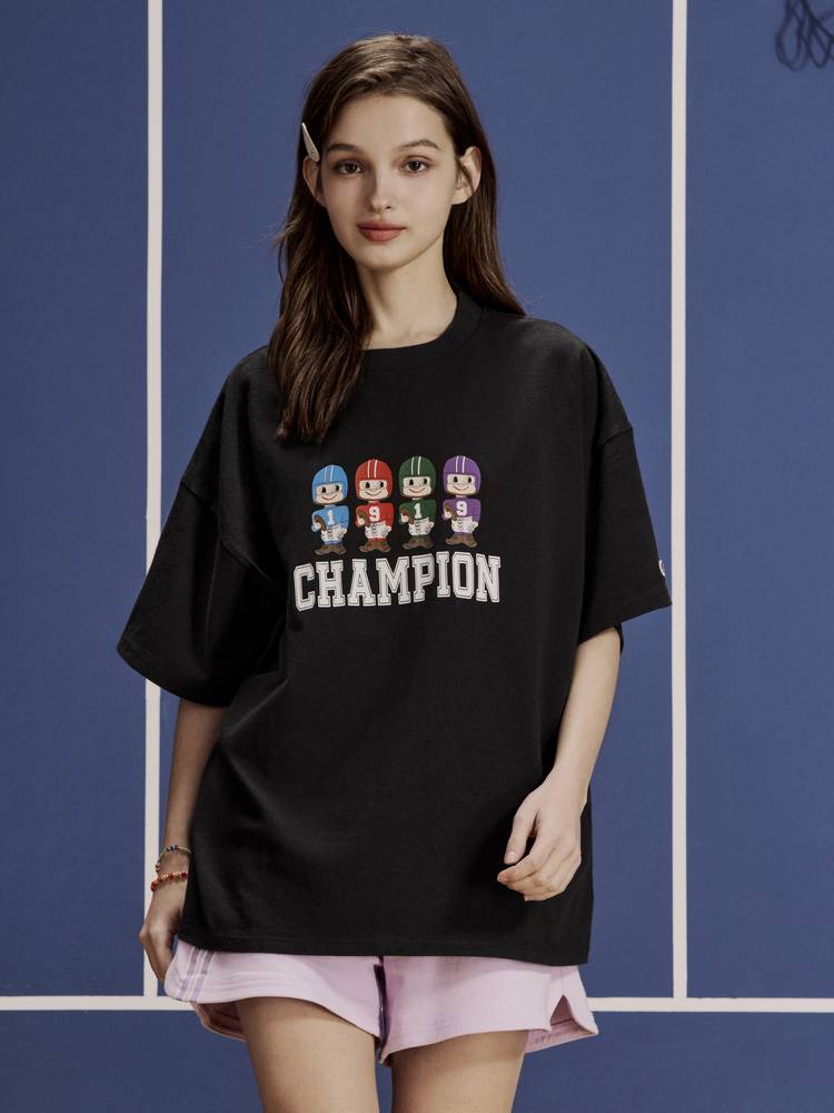 Champion Champions T -shirt Female 24 Summer New Cotton Poly Avilled Couple Rugby Series Short Sleeve Top Man