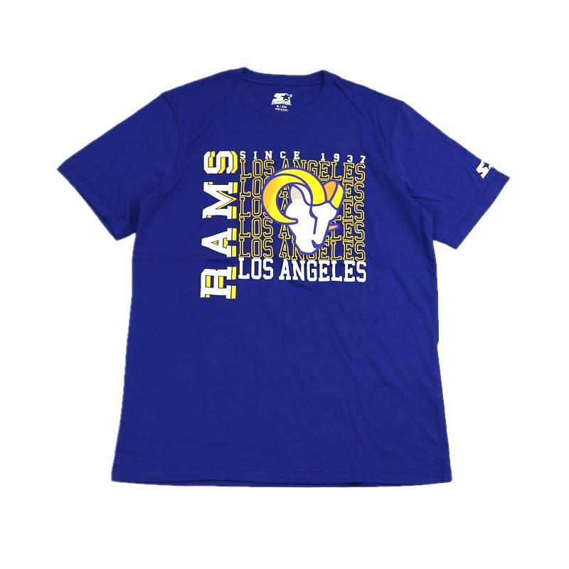 Star Star Standard Art Rugby Team Printing Cotton Short Sleeve 22 Loose and Comfortable American Sports Leisure T -shirt