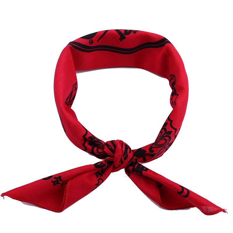 Big red NFR headscarf Bandana square cotton hip -hop street retro street dance sports basketball hair