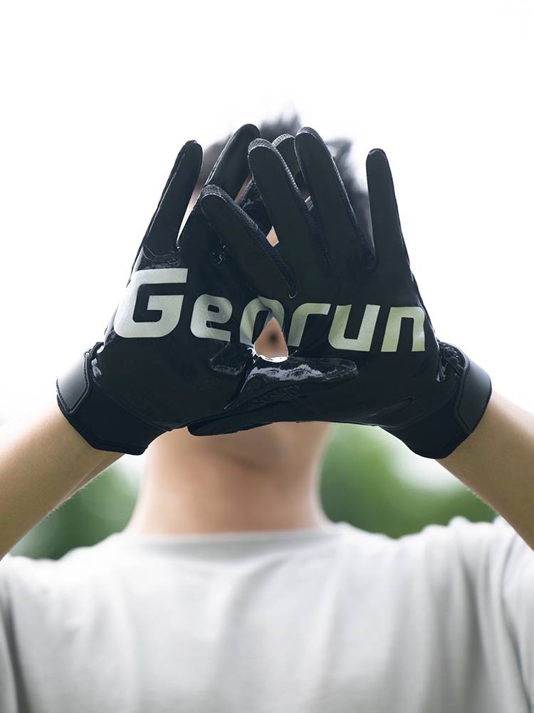 Gemrun rugby gloves men and women professional American silicone anti -skid training waist flag quarter -sized