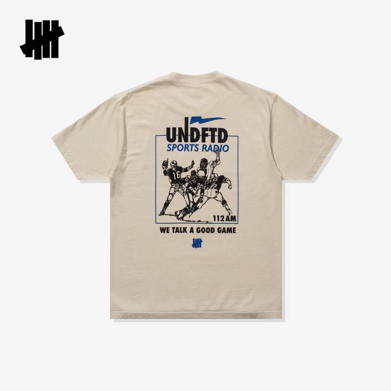 UNDEFEATED five bar official winter new fashion fashion trend tube rugby pattern short -sleeved T -shirt