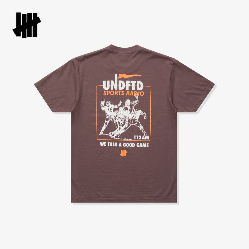 UNDEFEATED five bar official winter new fashion fashion trend tube rugby pattern short -sleeved T -shirt