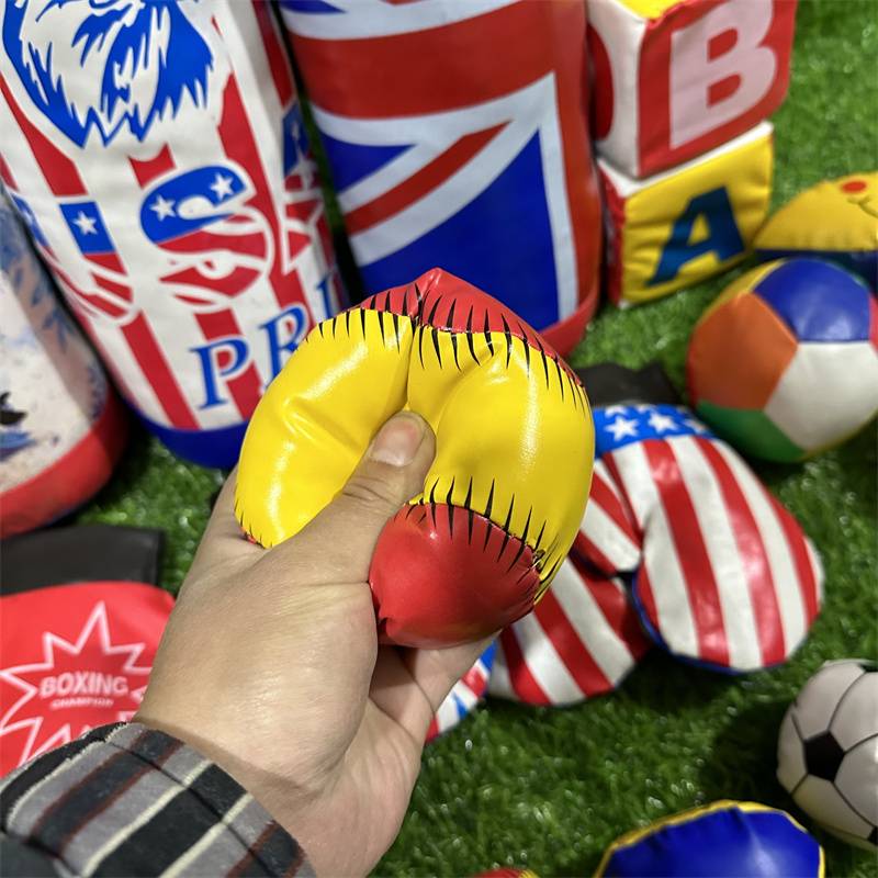 Kindergarten Early Education toy PU soft bag blue rug football letters box cartoon boxing bag is safe and painful