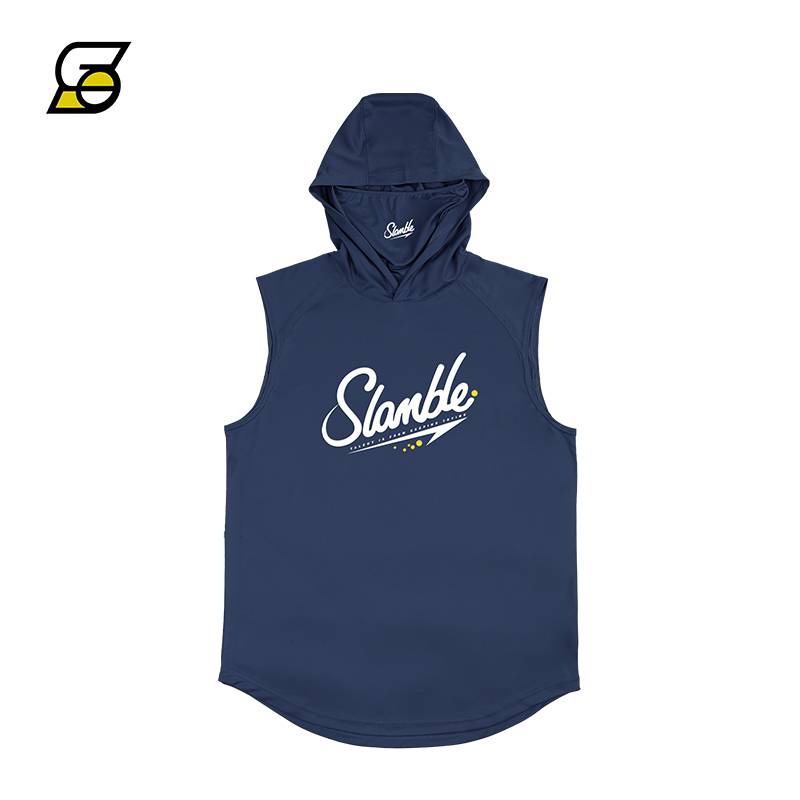 SLAMBLE new vest, hooded, shoulder men's basketball rugby training suit shirt speed dry and breathable