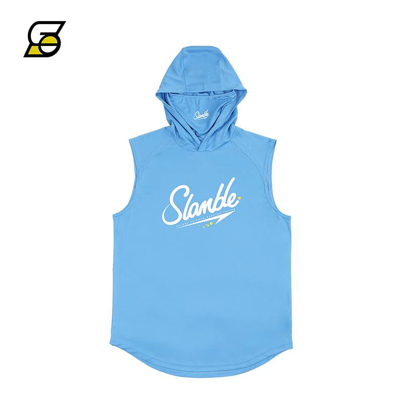 SLAMBLE new vest, hooded, shoulder men's basketball rugby training suit shirt speed dry and breathable