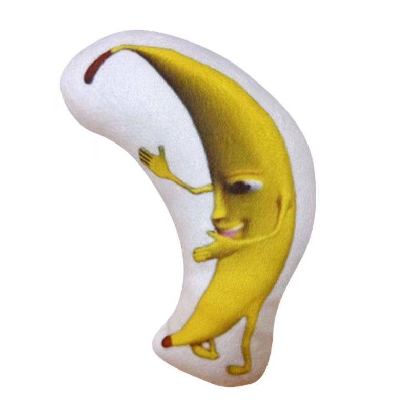 A big banana voice keychain will sound cute creative package pendant doll plush sound toy singing