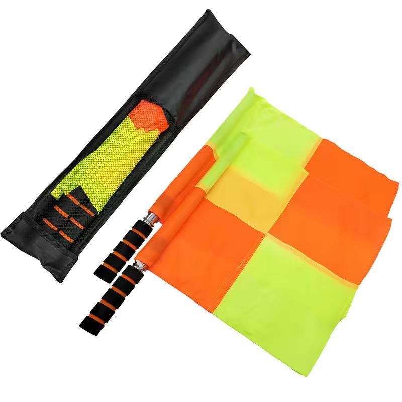 Soccer referee's red yellow hand and pen, yellow red picker whistle suit, professional referee's package