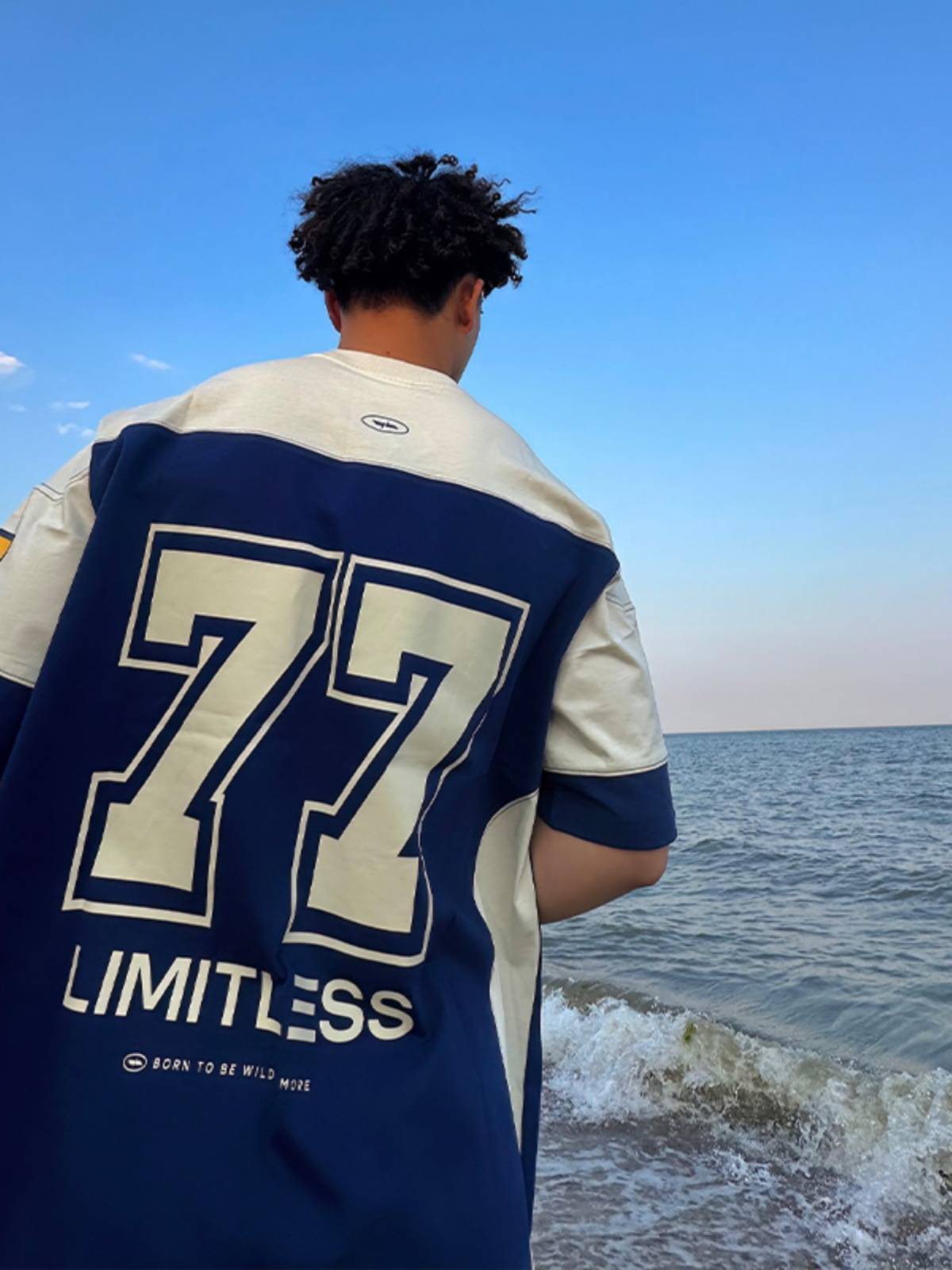 Wildx American retro jersey short -sleeved men's tide brand vintage olive ice hockey clothing blue racing wind T -shirt