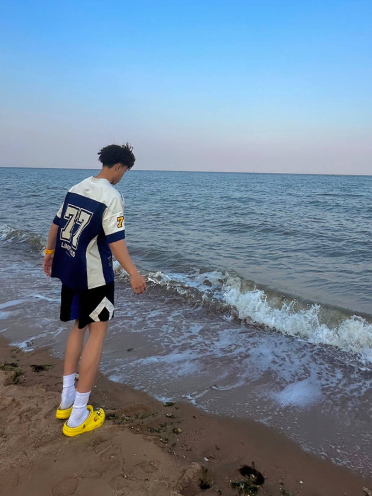 Wildx American retro jersey short -sleeved men's tide brand vintage olive ice hockey clothing blue racing wind T -shirt