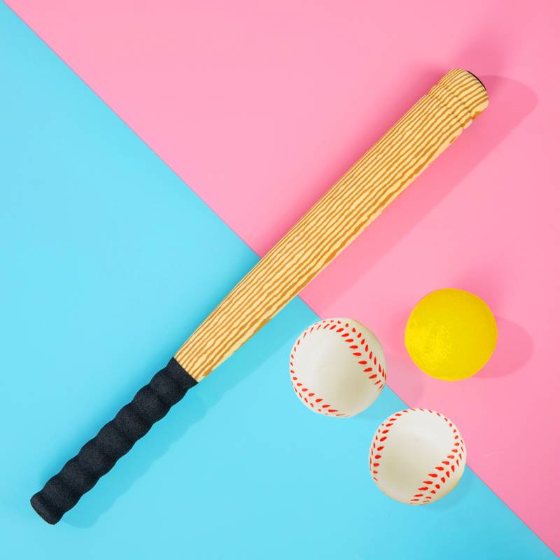 Wood grain color (one ball, one stick)+2 software baseball