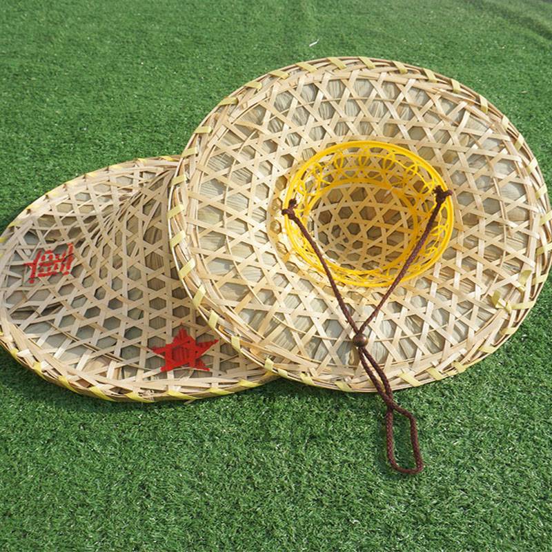 Bamboo Fang Red Army Ancient Wind Doumao Children's Stage Performing the Dai Dance Prop Hat Adult Square Performance Straw Hat