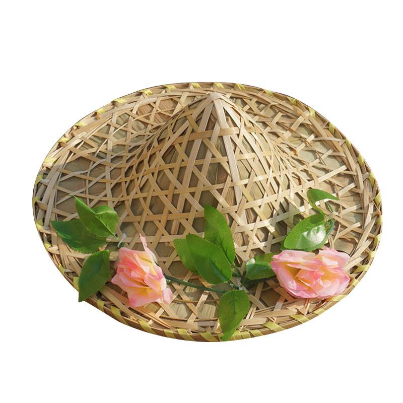 Bamboo Fang Red Army Ancient Wind Doumao Children's Stage Performing the Dai Dance Prop Hat Adult Square Performance Straw Hat