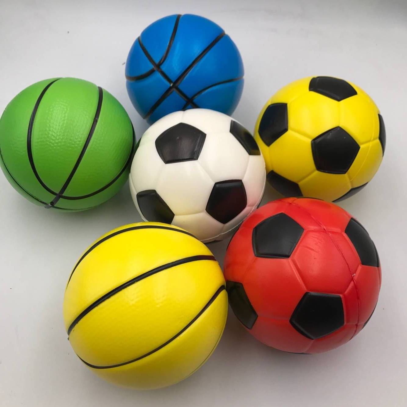PU sponge solid soft ball gift combination 5 inch big basketball football football rugby children's toy elastic ball