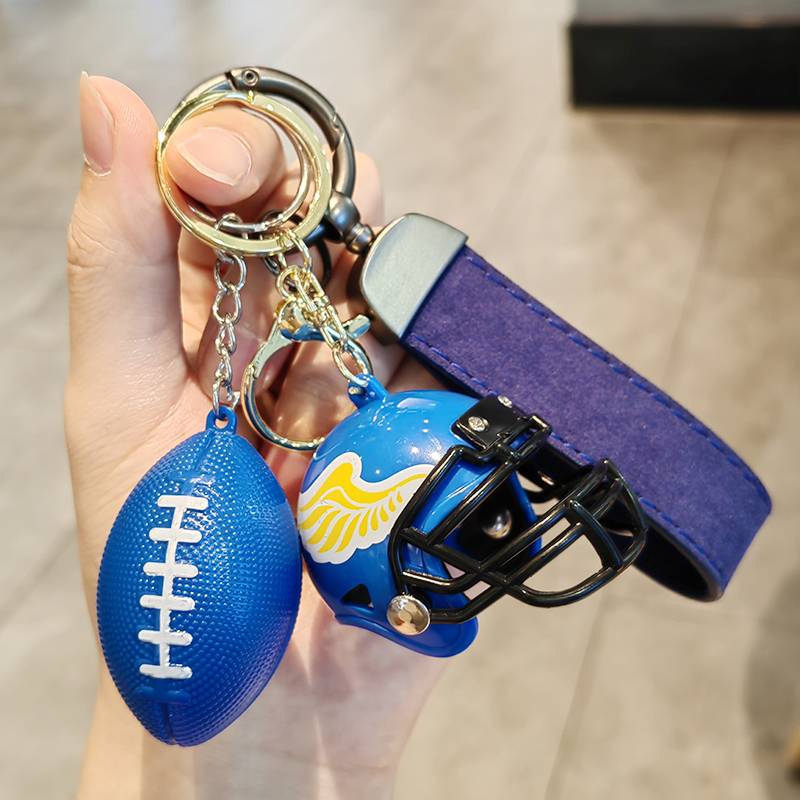 American football helmet keychain Small pendant hanging trim creative exquisite team pendant gift gifts