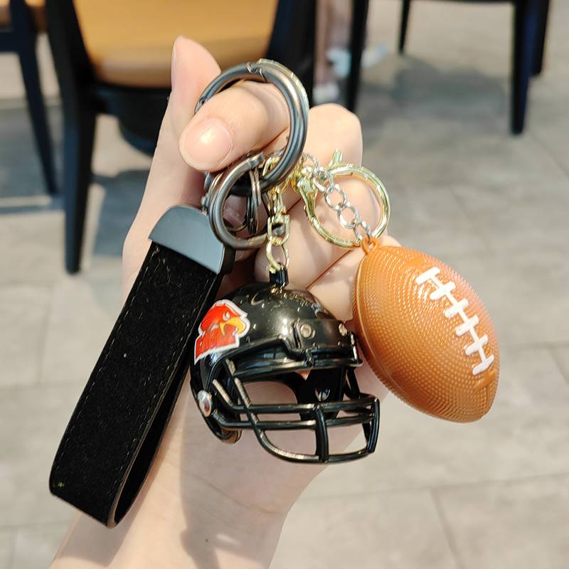 American football helmet keychain Small pendant hanging trim creative exquisite team pendant gift gifts