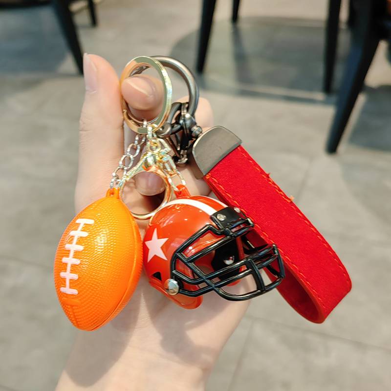 American football helmet keychain Small pendant hanging trim creative exquisite team pendant gift gifts