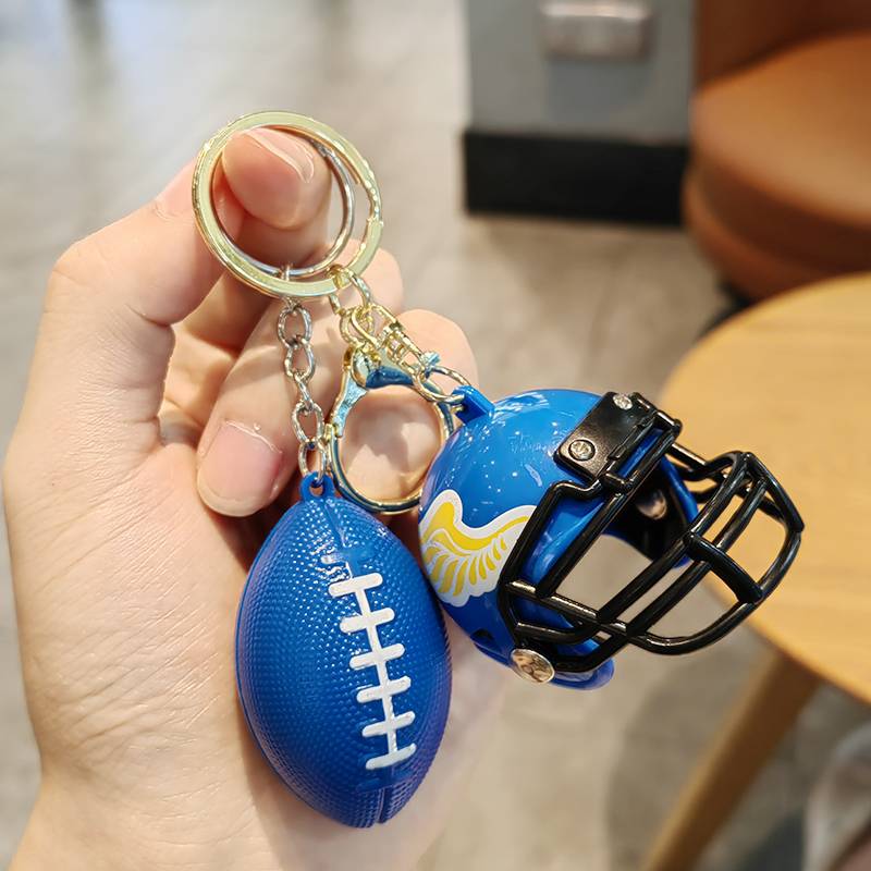 American football helmet keychain Small pendant hanging trim creative exquisite team pendant gift gifts