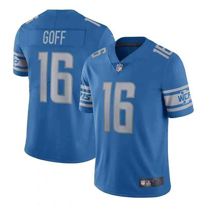NFL lion Jersey Lions 97# Hutchinson 20# 16# American rugby short -sleeved jersey