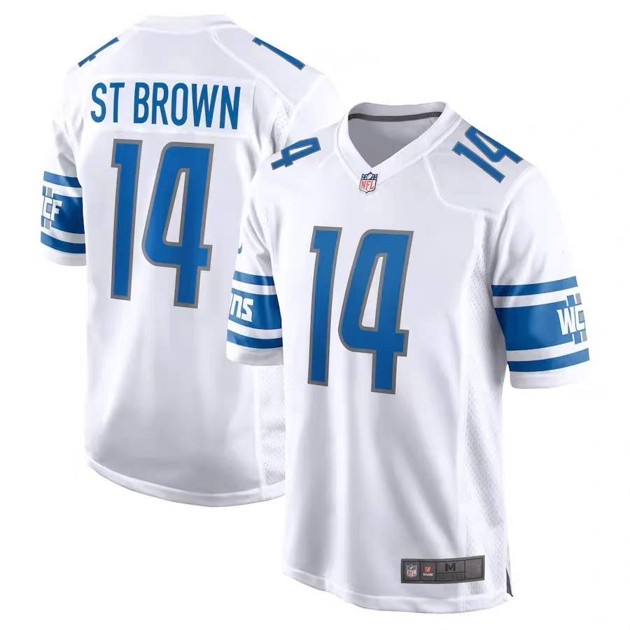 NFL lion Jersey Lions 97# Hutchinson 20# 16# American rugby short -sleeved jersey