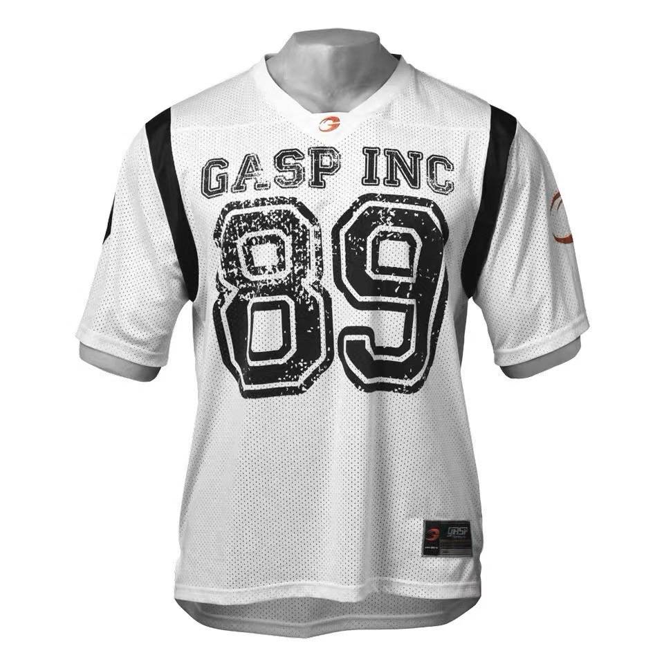 GASP American Rugby Short Sleeve Loose Loose Loose Symnoma Balnite Five -Packal Sleeve Jacket Health T -shirt