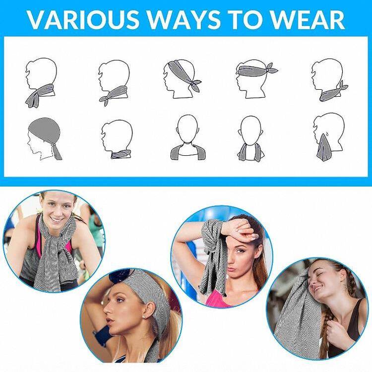 U -shaped cold sense connecting shirt towels, gym beach camping building sunscreen and dry sports cool towel headscarf