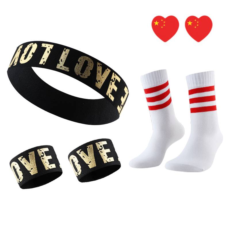Love Black-Head Scarf 1+ Wiring 2+ Red Border Socks