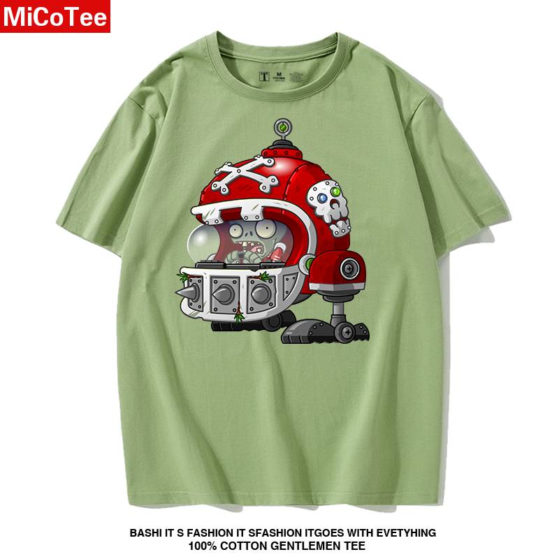 Plants vs. zombie T -shirt children in summer short -sleeved men's doors and windows zombie rugby zombie half -sleeved boys clothes