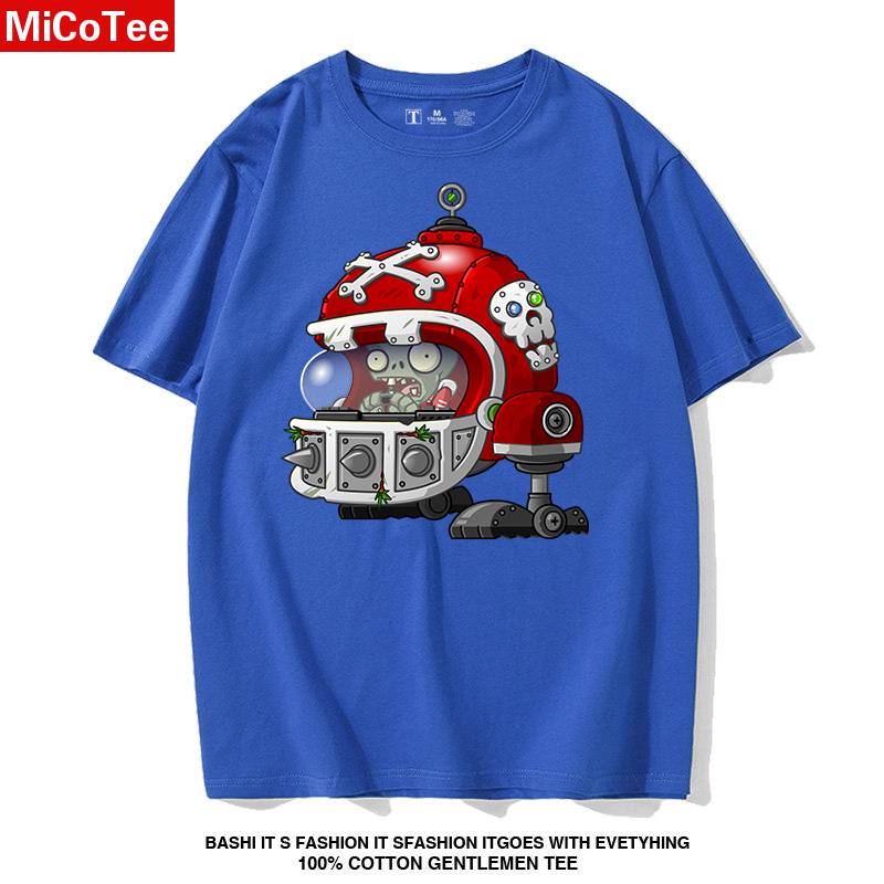 Plants vs. zombie T -shirt children in summer short -sleeved men's doors and windows zombie rugby zombie half -sleeved boys clothes