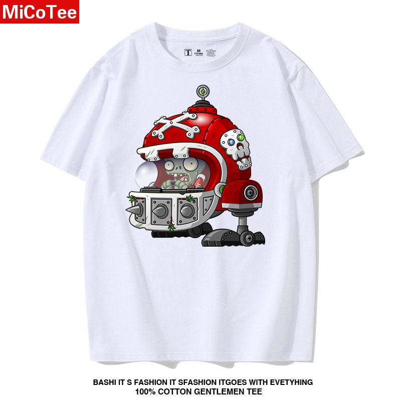 Plants vs. zombie T -shirt children in summer short -sleeved men's doors and windows zombie rugby zombie half -sleeved boys clothes
