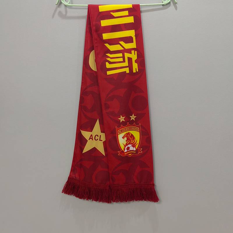 2024 new Guangzhou team fans scarf in summer, long thin, breathable, skin -friendly, African football competition
