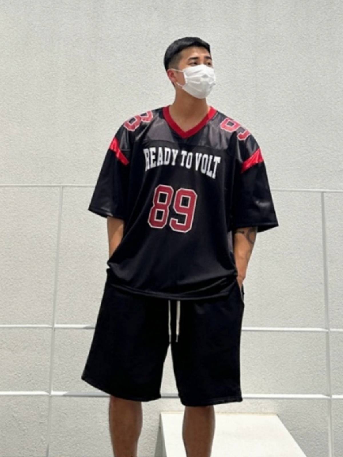 Mina South Korea purchasing men's clothing Dongdao door short -sleeved T -shirt digital printing rugby jersey loose casual men