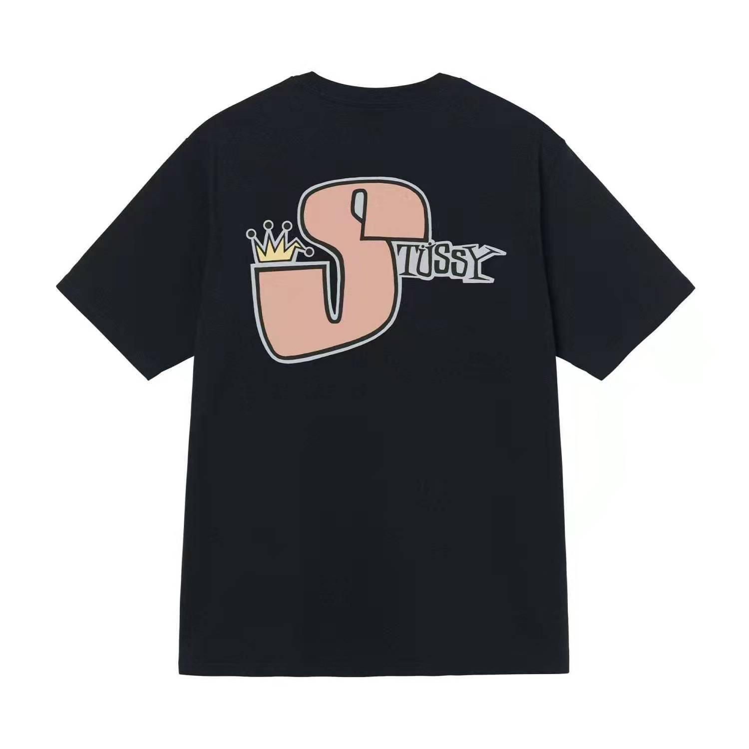 ST chrysanthemum black 8 billiard door short -sleeved T -shirt pure cotton half -sleeved men and women same paragraph