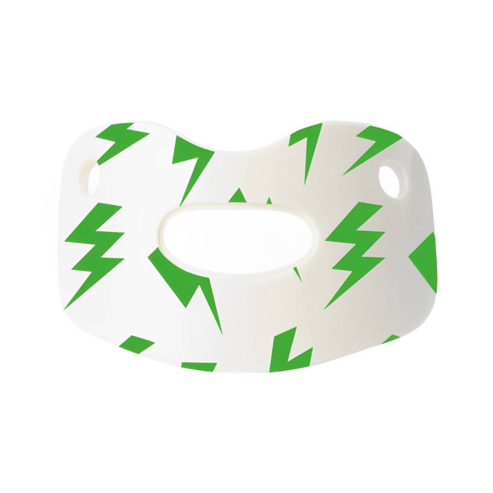 Lightning white green lip adult braces-spot