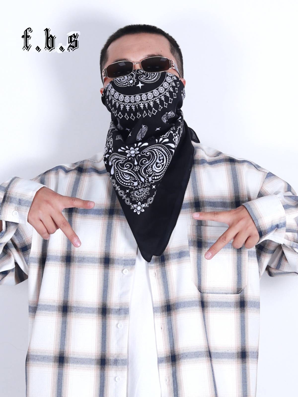 Large West Coast Classic bandit help cashew flowers pure cotton head scarf hair with hip -hop square motorcycle motorcycle riding noodle scarf