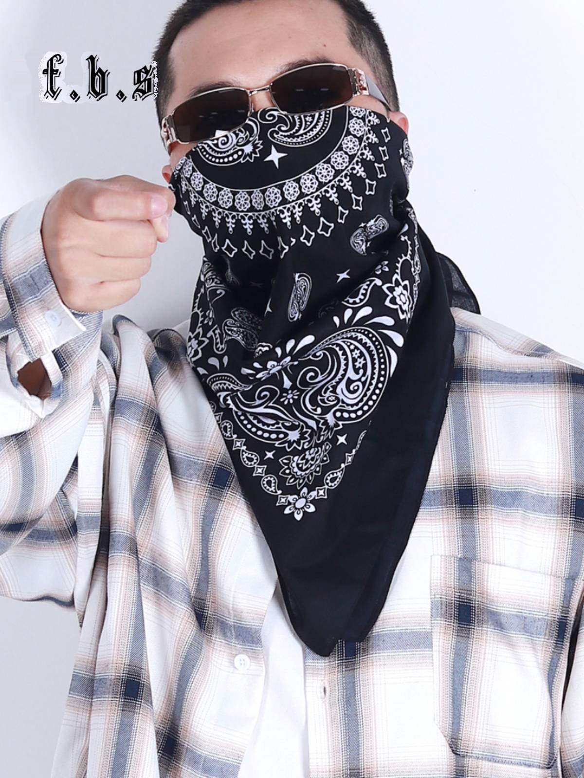 Large West Coast Classic bandit help cashew flowers pure cotton head scarf hair with hip -hop square motorcycle motorcycle riding noodle scarf