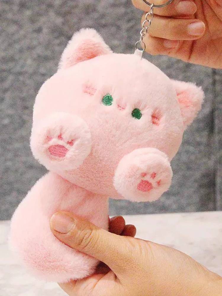 Cute cat keychain Men and women student schoolbags, pendant, plush toy children's bag hanging ornamental doll doll