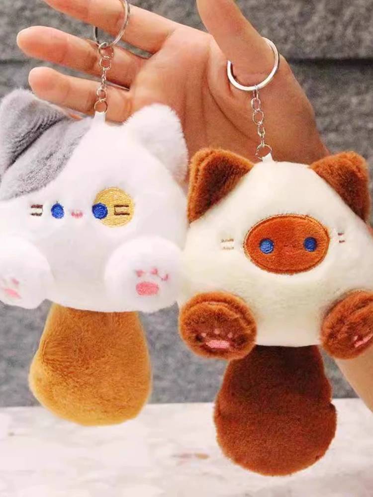 Cute cat keychain Men and women student schoolbags, pendant, plush toy children's bag hanging ornamental doll doll