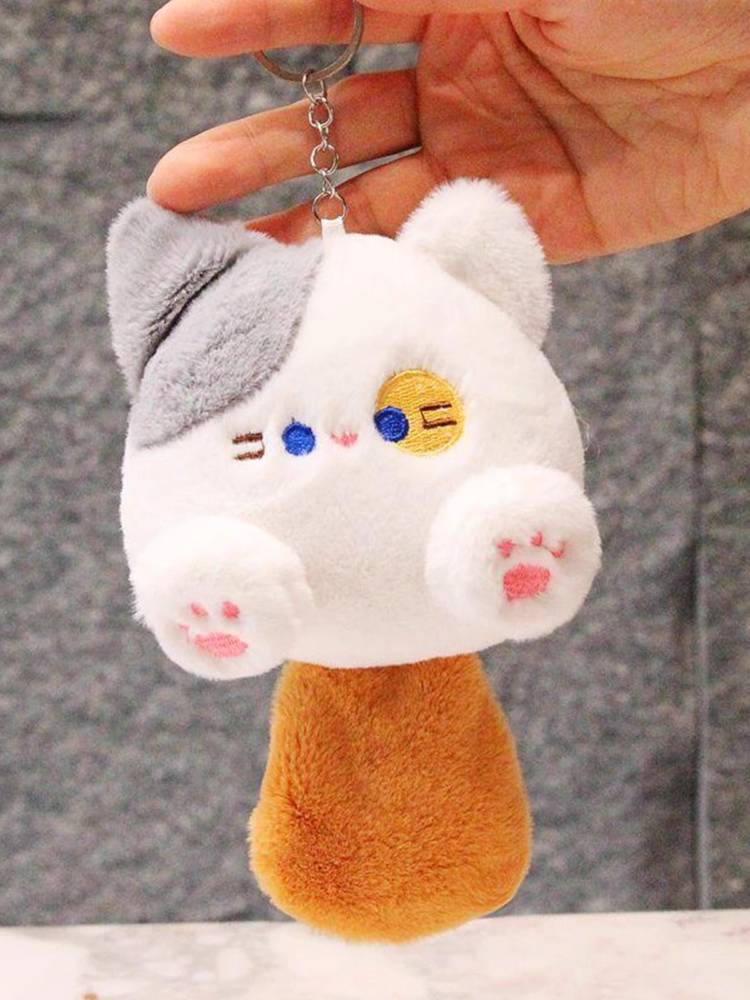 Cute cat keychain Men and women student schoolbags, pendant, plush toy children's bag hanging ornamental doll doll