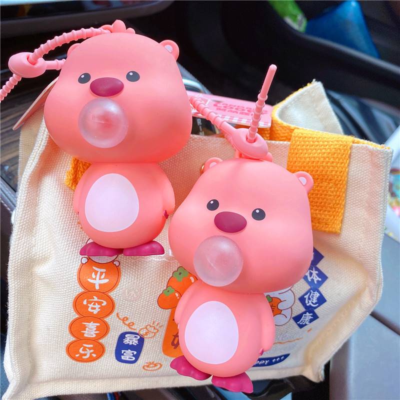 The new Loopy keychain unzip the pinch bell car key chain pendant squeak