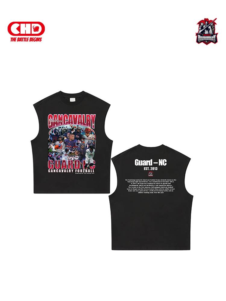 CHDX Nanchang Gun cavalry joint American heavy short -sleeved T -shirt in summer new cotton round neck top men and women