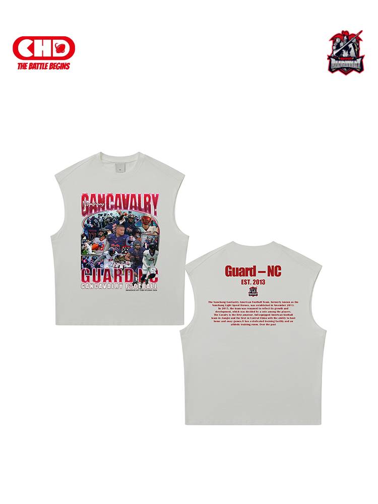 CHDX Nanchang Gun cavalry joint American heavy short -sleeved T -shirt in summer new cotton round neck top men and women