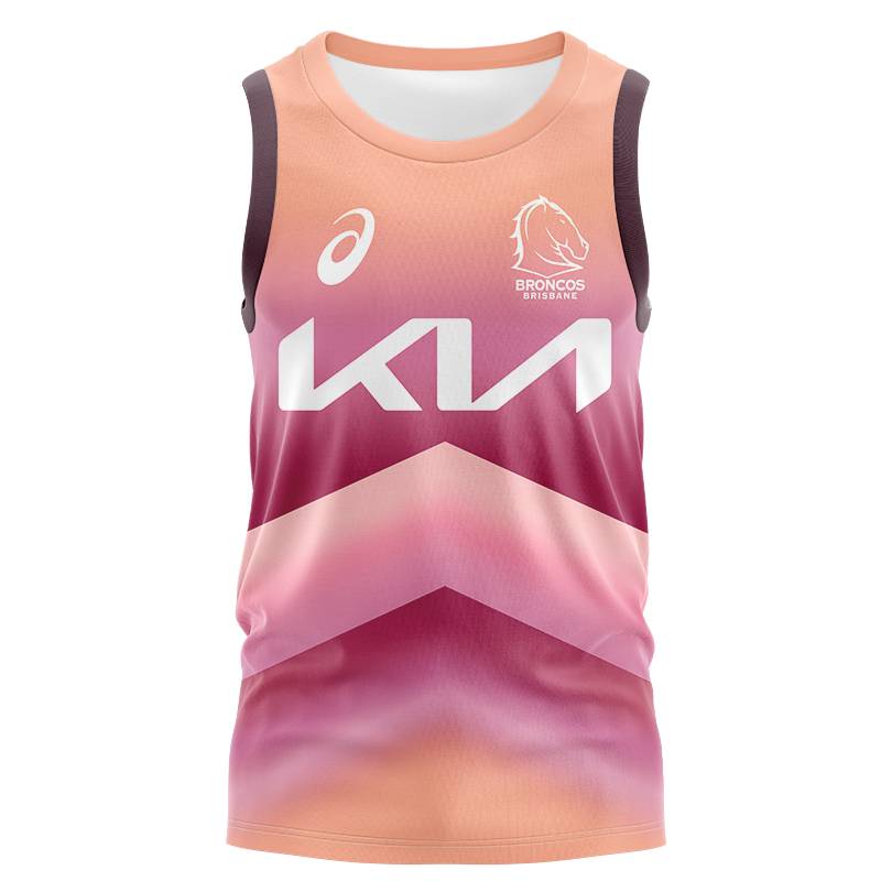 2024nrl Bronzban Mustang Flux Jersey Vests Short Sleeve Training Server Broncos Rugbyjersey