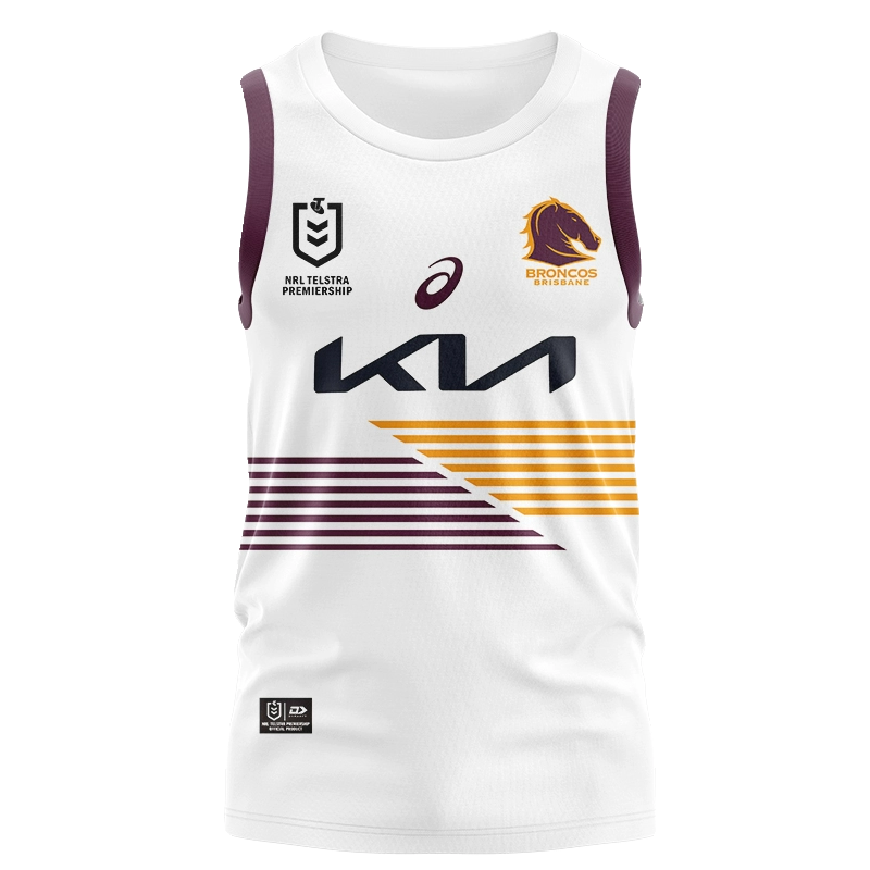 2024nrl Bronzban Mustang Flux Jersey Vests Short Sleeve Training Server Broncos Rugbyjersey
