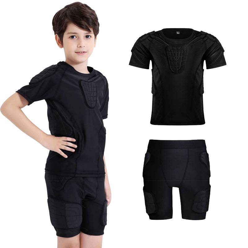 Cross-border children's basketball and crash-proof tights, full of football training suits, riding a fall-proof sports kit